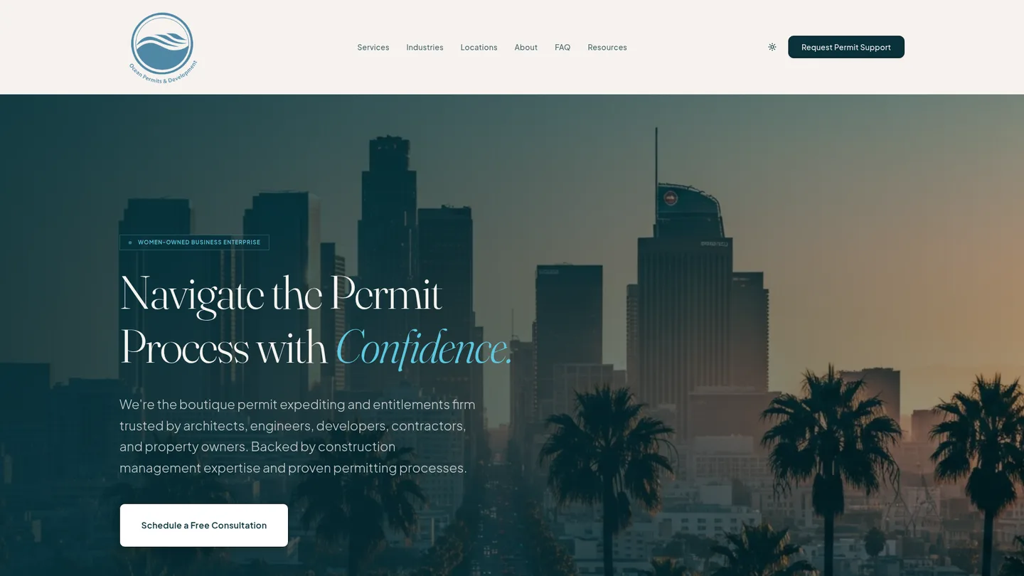 Ocean Permits website homepage